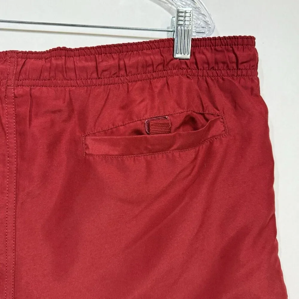 Croft & Barrow Swim Trunks Men's Size Medium Red Shorts Mesh Lined Drawstring